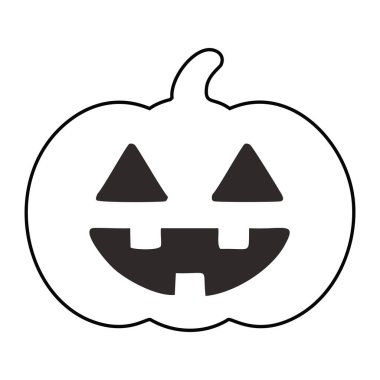 Cadılar Bayramı 'nda gülümseyen korkunç balkabağı. Mutlu Cadılar Bayramı 'nın ana sembolü. 