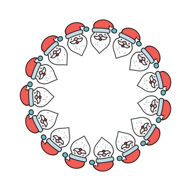 Şenlikli Noel çelengi çizimi.