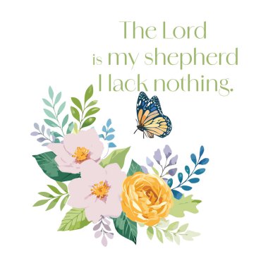 Baskı için çiçek sanatıyla Hristiyan Onayı