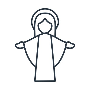 Meryem Ana Çizgisi Sanatı. Minimalist Kutsal Bakire Çizimi 