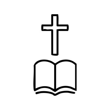 İnanç Sembolü İzole Çizgi Sanat Tasarımı