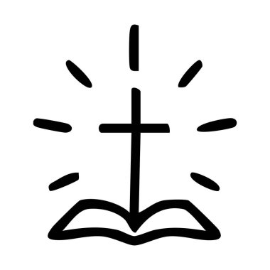 İnanç Sembolü İzole Çizgi Sanat Tasarımı