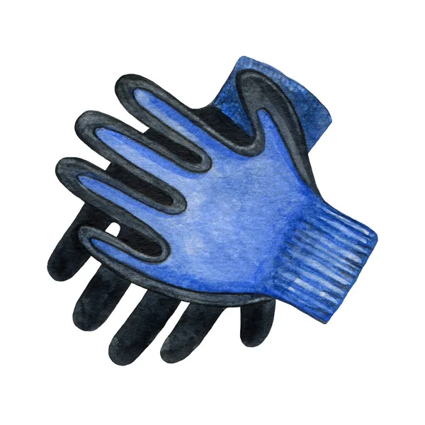 Paar Tuinhandschoenen Aquarel Illustratie Handgetekende Handbescherming Voor Beplanting Tuinieren Boerderijhandschoenen — Stockfoto