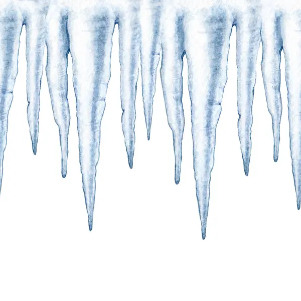 Παγοκύστη Χωρίς Σύνορα Εικονογράφηση Υδατογραφίας Χειροποίητο Παγωμένο Νερό Ζωγραφισμένος Παγοκρύσταλλος — Φωτογραφία Αρχείου