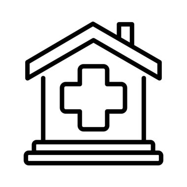 İş sitesi, uygulamalar, UI için hastane hattı simgesi. Ev bakımı ikonu. Tıbbî logo. Vektör çizimi. EPS 10