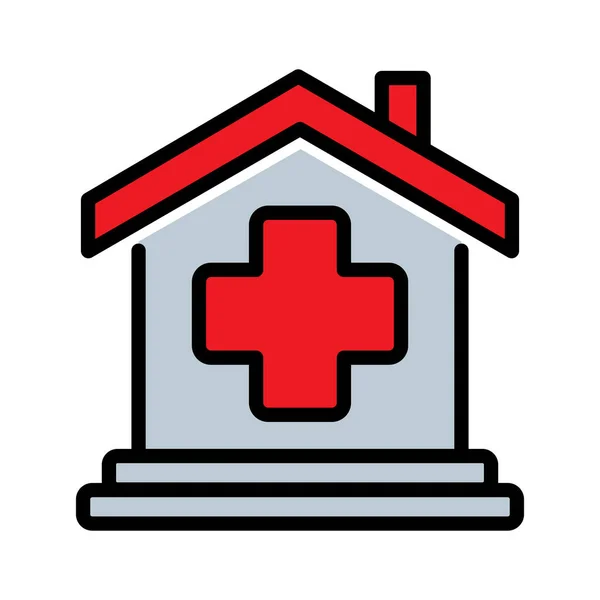 Hospital Line Icon Business Website Apps Home Care Icon Medical — Stock Vector