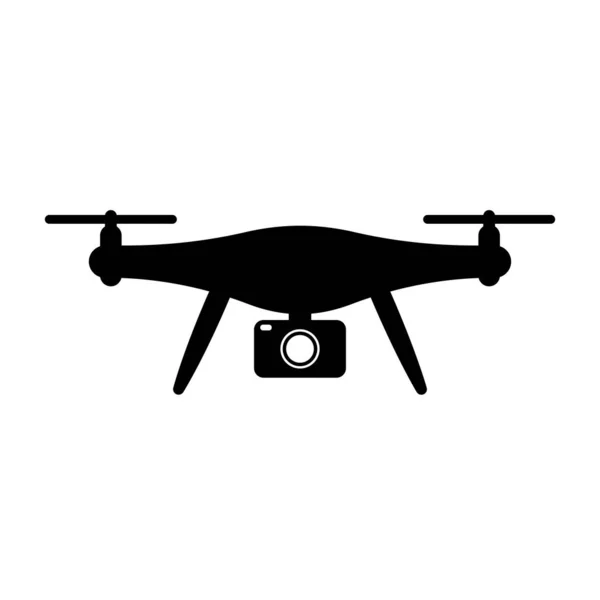 stock vector Drone quadcopter with action camera icon. Surveillance or entertainment device symbol. Vector illustration.