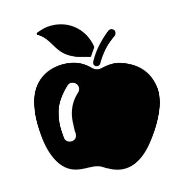 Apple Simgesi düz stili beyaz arkaplanda izole edildi. Elma meyvesi sembolü, Apple logosu. Vektör illüstrasyonu.