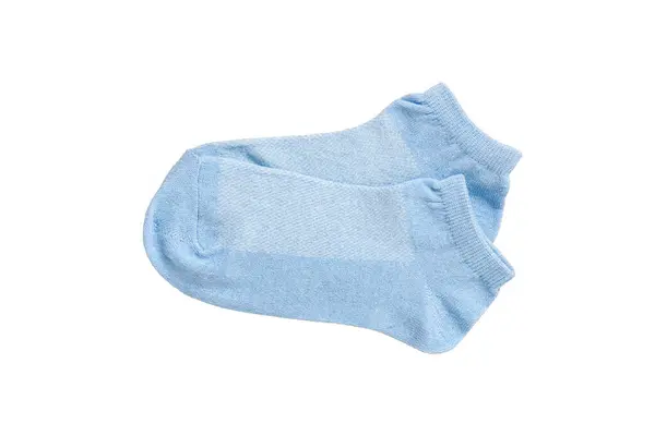 Sky Blue Ankle Socks White Background Isolated — Stock Photo, Image