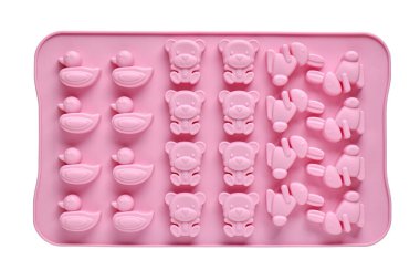 Beyaz arka planda pişirme veya el işi için silikon kalıbı