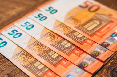 50 Euro 'luk yeni banknotlar hazırladım. Avrupa Birliği Para Birimi                          