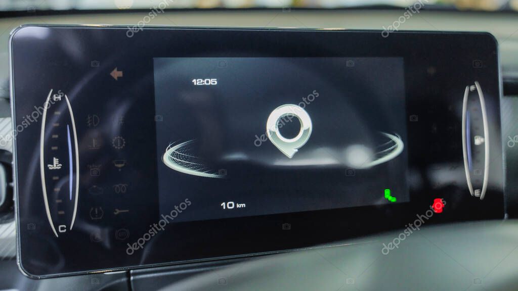 Almaty, Kazakhstan - May 29, 2025: Control panel in the car GWM Poer. Chinese automobile brand
