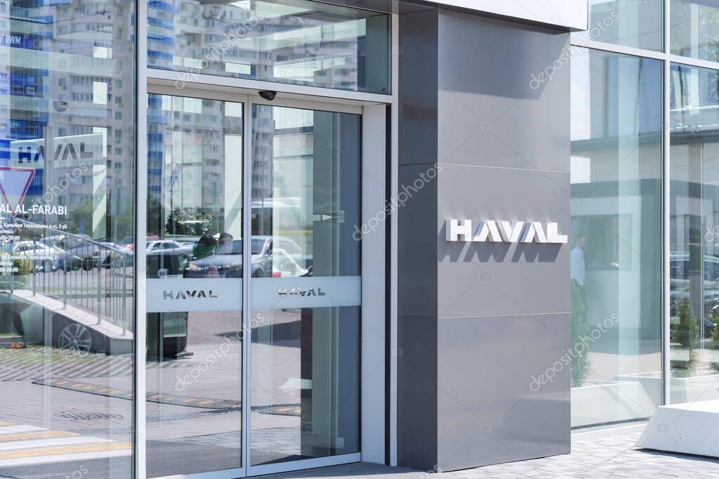 Almaty, Kazakhstan - May 29, 2025: Entrance to the Haval showroom. Chinese automobile brand. Division of Great Wall Motor
