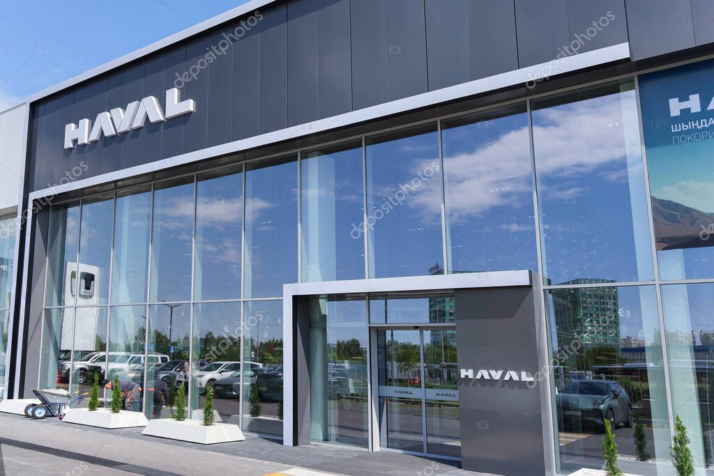 Almaty, Kazakhstan - May 29, 2025: Car showroom Haval. Chinese automobile brand. Division of Great Wall Motor