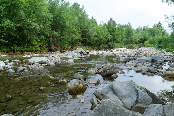 stock image River, lake or the brook flowing in the wild nature. Slovakia