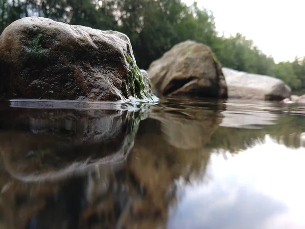 湖泊或小溪在大自然中奔流 斯洛伐克 — 图库照片