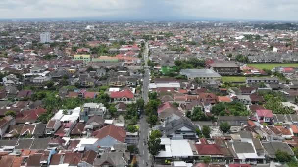 Vista Aérea Cena Rural Cidade Yogyakarta Indonésia — Vídeo de Stock
