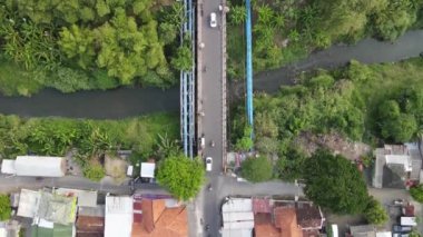 Yogyakarta Endonezya 'nın üst düzey sokak manzarası.