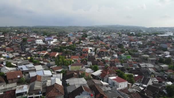 Widok Lotu Ptaka Wiejską Scenę Miasta Semarang Indonezja — Wideo stockowe