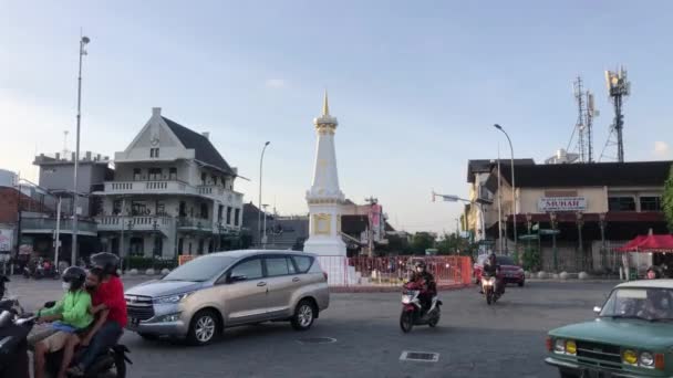 Günbatımı Geçmişi Olan Tugu Jogja Tugu Pal Olarak Bilinen Yogyakarta — Stok video