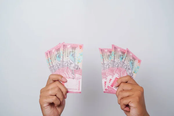 Retrato Billetes Nuevos 100 000 Emitidos 2022 Rupia Indonesia Moneda — Foto de Stock