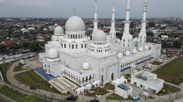 Letecký Pohled Mešitu Sheikh Zayed Nahyan Nová Památka Surakarta City — Stock video