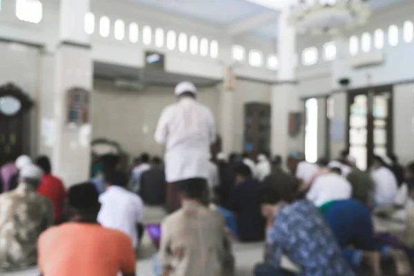 Sfondo Sfocato Uomini Islamici Pregano Moschea Venerdì Raccolta Moschea — Foto Stock