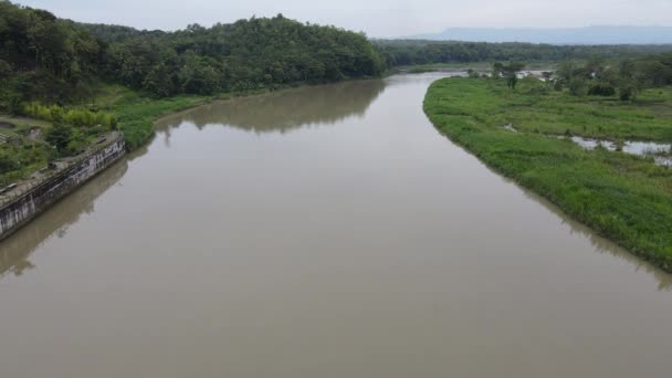 从空中俯瞰印度尼西亚的大河 — 图库视频影像