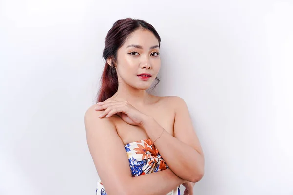 Mujer Belleza Asiática Con Piel Limpia Saludable Maquillaje Natural Concepto —  Fotos de Stock