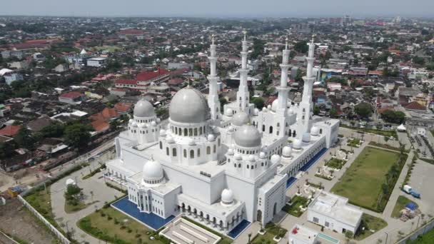 Şeyh Zayed Nahyan Havadan Görünüşü Surakarta City Endonezya Yeni Bir — Stok video