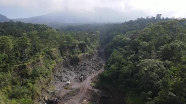 Merapi Dağı Endonezya Tropikal Ormanı Olan Hava Vadisi — Stok video
