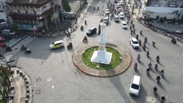 Aerial View Tugu Jogja Yogyakarta Monument Indonesia — Stock Video