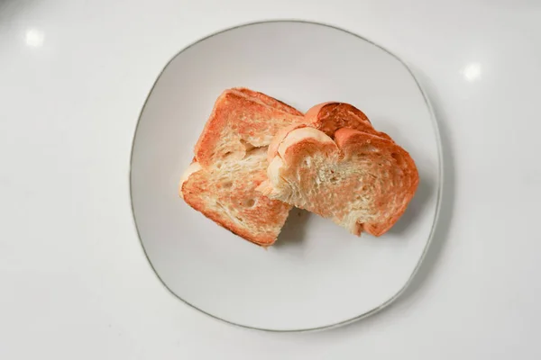 Kaya Toast Butter Tradiční Orientální Vintage Kopitiam Snídaně Styl Populární — Stock fotografie
