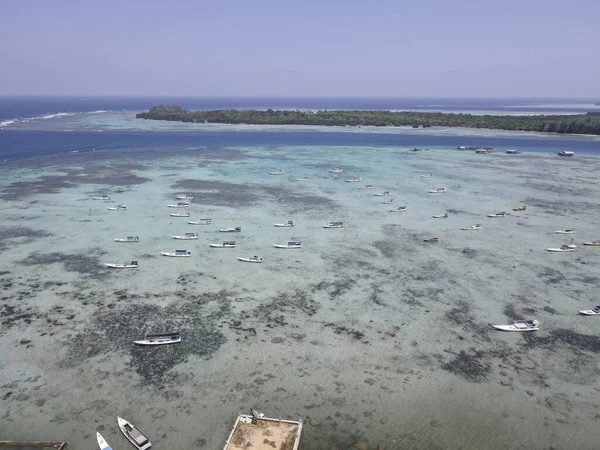 Vista Aérea Das Áreas Residenciais Nas Ilhas Karimunjawa Jepara Indonésia — Fotografia de Stock