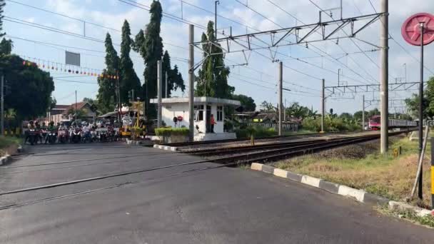 Klaten Indonésia Agosto 2023 Linha Commuter Rota Krl Jogja Solo — Vídeo de Stock