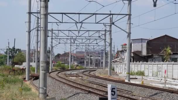 Klaten Indonésia Agosto 2023 Linha Commuter Rota Krl Jogja Solo — Vídeo de Stock