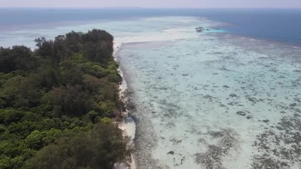 Aerial View Remote Island Karimunjawa Islands Jepara Indonesia Coral Reefs — Stock Video