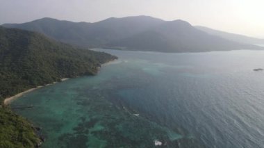 Endonezya 'nın Karimunjawa adasındaki ağaçların ve doğa ormanlarının yukarıdan görünüşü.