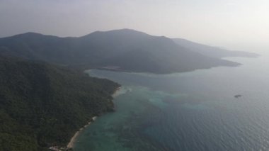 Endonezya 'nın Karimunjawa adasındaki ağaçların ve doğa ormanlarının yukarıdan görünüşü.
