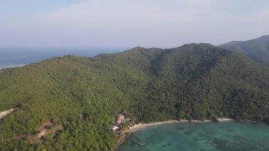 Endonezya 'nın Karimunjawa adasındaki ağaçların ve doğa ormanlarının yukarıdan görünüşü.