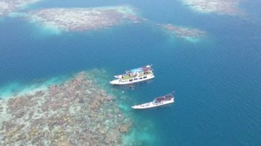 Karimunjawa, Coral Coast Çevre Koruma Alanı, Karimunjawa, Jepara, Endonezya 'daki resiflerin havadan görünüşü.