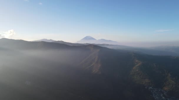 Vista Aerea Mattutina Una Montagna Bromo Giava Orientale Indonesia — Video Stock