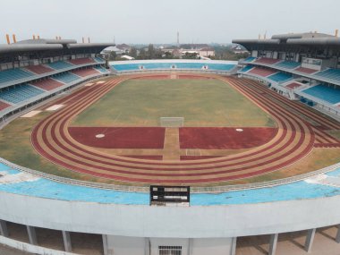 Kridosono Stadyumu 'nun tam üstündeki hava manzarası..