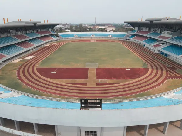 Kridosono Stadyumu 'nun tam üstündeki hava manzarası..
