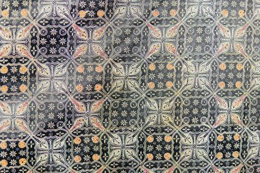 Batik adlı geleneksel Endonezya kumaşının özel motif desenli bir görüntüsü.