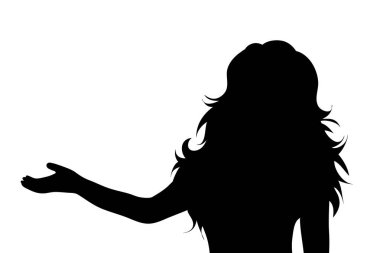 Beyaz arka plandaki kızın vektör silueti. Çocuk sembolü, çocukluk, okul, çocuksu, profil.