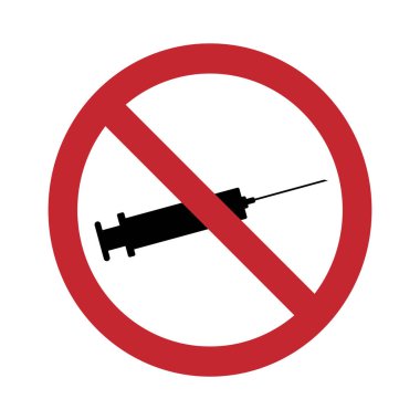 Beyaz arka planda uyuşturucu izi olmayan vektör silueti. Sağlıklı bakımın sembolü.