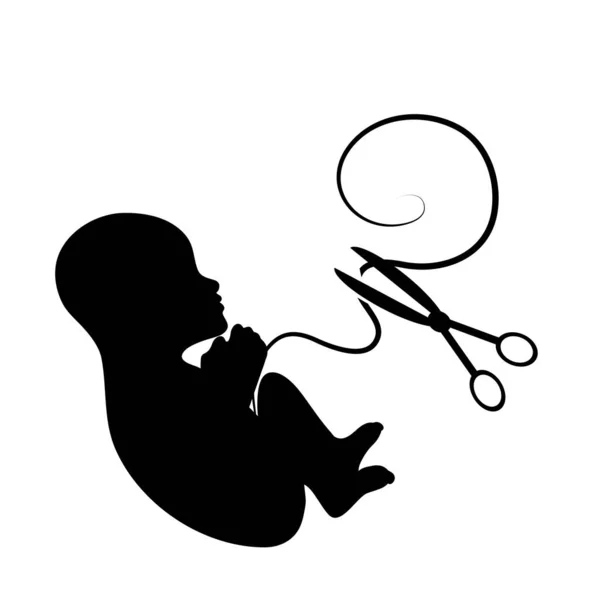 Vektorová Ilustrace Potratového Plodu Bílém Pozadí Známka Předčasného Porodu Potratu — Stockový vektor