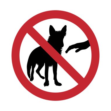 Beyaz arkaplandaki köpek izine dokunmayın. Yasaklamanın sembolü.