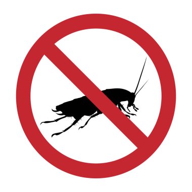 Beyaz arka planda hamamböceği izi yok. Stop böceğinin sembolü.